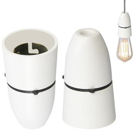 2PCS B22 Pendant Lamp Holder White Ceiling Pendant Light Fitting Unswitched Bayonet Cap Lamp Holder