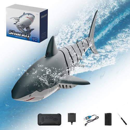 Remote Control Shark Toy with 4K HD Camera for Kids and Adults - High Simulation RC Shark Boat with 2.4 GHz Remote,4 Channels,Waterproof,1200mAh Battery,Perfect for Pool and Bathtub Play