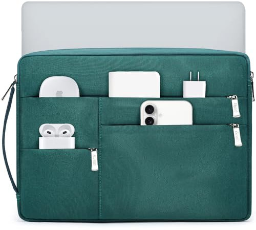 HYZUO 13,3-14 Zoll Laptophülle für MacBook Pro 14 M5-M1, MacBook Air/Pro 13, 13,8-13 Surface Laptop/Book, Tragbare Notebook Schutzhülle für 13 HP Dell Lenovo ThinkPad Asus Acer Samsung, Dunkelgrün