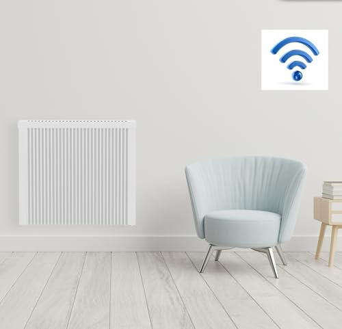 anapont Premium elvärme med W-Lan-appkontroll 1 300 watt – ytförvaringsvärmare – elektrisk radiator – med minnessten chamotte – med termostat – energisparande – tillverkad i Tyskland