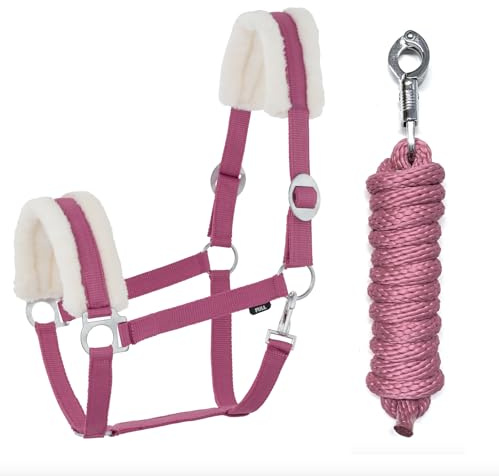 JA Horse JA4004 Comfort - Juego de cabestro de piel sintética, color rosa