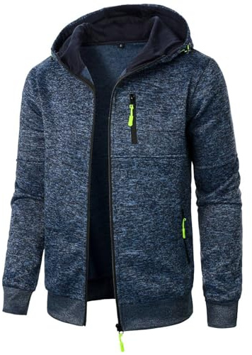 Veste Polaire Homme Travail Chantier Zippé Blouson Homme Hiver Chaude Affaires Automne Jacket Sport a Capuche Élégant Sweat Nouveau 2025 2#Marine XXL