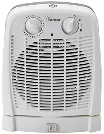 bimar HF195 Stufa elettrica Termoventilatore Elettrico da 2000W a Basso Consumo con Termostato Regolabile e Oscillazione Destra Sinistra, Corpo in Plastica con Maniglia Integrata