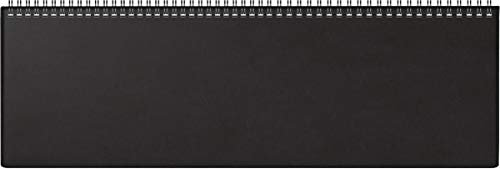 rido/idé 7031642902 Tischkalender/Querterminbuch futura 5, 420 x 137 mm, Kunststoff-Einband schwarz, Kalendarium 2022, Wire-O-Bindung