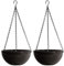DEAYOU 2 Pack Hanging Planters for Indoor Plants, 10 Hanging Flower Pots with Drain Holes, Outdoor Garden Planters Baskets with Chain and Hook for Balcony, Patio, Porch(Marble Pattern, Coffee)
