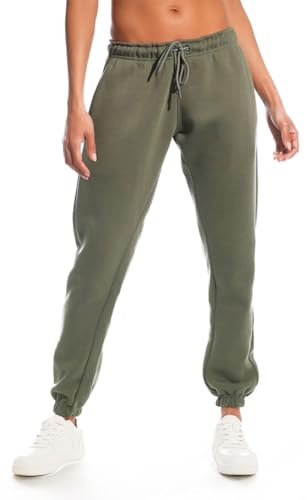 Light & Shade Pantaloni Jogging Donna Fleece – Joggers con Coulisse, Taglio Tapered e Tasche, Pantaloni Tuta Morbidi per Palestra Fitness Loungewear (Army, S)
