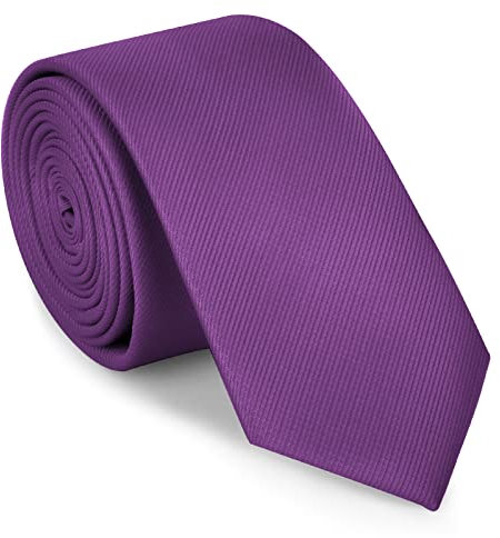 URAQT Corbatas de Hombre, Corbata de Color Solido Clásico, 1200 Agujas Tejido Fino a Mano Mens Tie Classica, Accesorios Ropa para Business Fiesta Oficina Boda Regalo de Hombre (Violeta)
