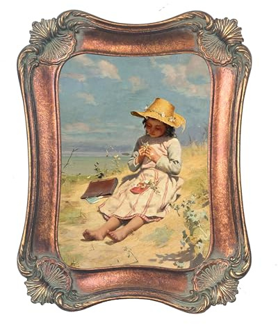 PARAFAYER Vintage Picture Frame 5x7 Inch, Antique Bronze Ornate Photo Frame With Floral Motif and Patina, High Definition Glass Front, Retro Home Decor Art Gallery (Bronze 5x7)
