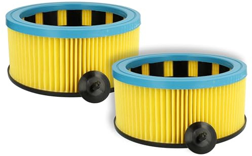 vhbw 2x Faltenfilter kompatibel mit Metabo ASA 32 L Nass- & Trockensauger - Patronenfilter, Gelb Schwarz Blau, Abwaschbar