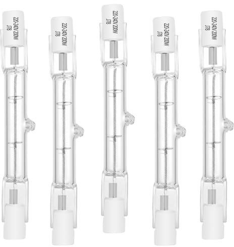 Lampadina alogena regolabile ecologico R7S 78mm, 160W=200W, 230V 2000lm bianco caldo T3 J78 faretto alogeno lineare per illuminazione (5 confezioni)