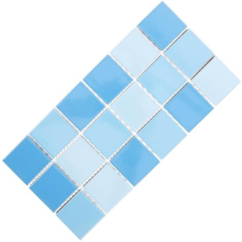 Yardwe 36pcs Ceramic Tiles Square Tiles Swimming Pool Tiles Decorative Tiles Sky Blue