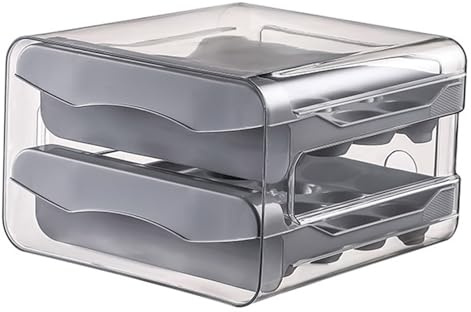 Contenitore per uova con 32 griglie per frigorifero, scatola portauova, portauova, portauova per frigorifero, organizer per cestini per uova, casetta per uova, portauova Skelter per uova Grigio
