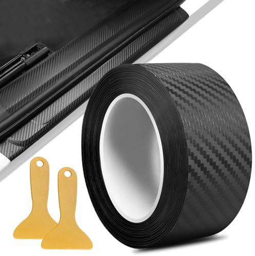 gaoduanluoluo 3D Carbon Fibre Wrap, Black Vinyl Wrap Tape, Self-Adhesive Bubble-free Carbon Fibre Sticker Roll for Car Interior, DIY Motorcycles and Laptop (5cmx10m)