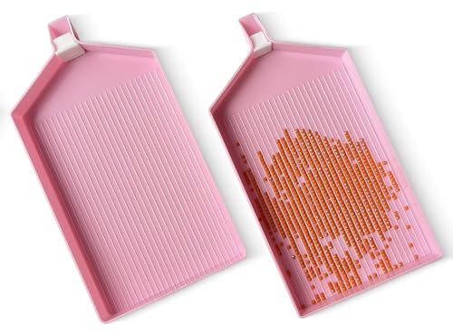 2 bandejas de pintura de diamantes de gran tamaño con tapón, bandejas de arte de diamantes para adultos, bandejas de pintura de diamantes con tapas/cubiertas, accesorios de arte de diamantes y