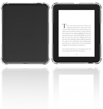 Case for Barnes & Noble Nook Glowlight 4/ Nook Glowlight 4e eReader 6 inch, WUNIAK Airbag Drop-Proof Design Thin Slim Lightweight Scratch Proof,Durable Protection Silicone Rubber TPU Cover (Clear).