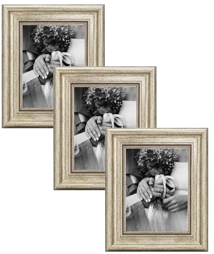 CABBEL fotoram 15x21 cm silver 3-pack vintage barock antik stil akrylglas okrossbart foto poster certifikat elegant hem