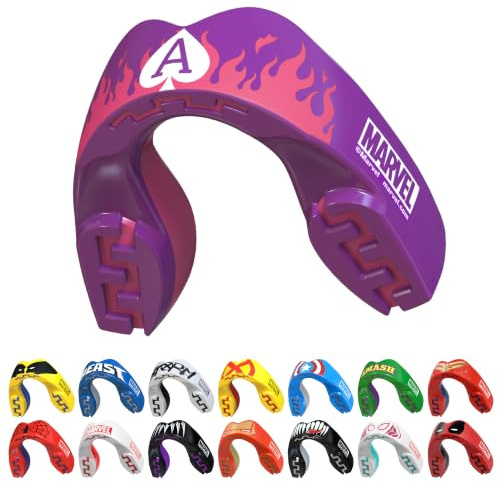 Marvel Protector bucal adultos y niños para todos los deportes de contacto, incluidos rugby, MMA, artes marciales de kickboxing, judo, hockey y boxeo (Gambit, Adulto (12+ Años))