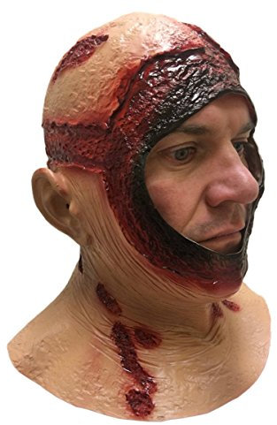 Rubber Johnnies Johnniesfx, blutige Kapuzensaugenmaske, Vollkopf, Latex, Jason, Halloween-Zubehör, Horror, Film, gruselig, Kostümmasken