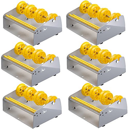 TE-Office 6 Stück Stahl Etikettenspender Etiketten Abroller Haftetiketten Tischgerät Wandgerät manuell 265 mm Rollenbreite grau