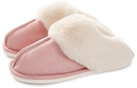 Misolin Chaussons Femme Homme Hiver Chaudes Maison Mémoire Mousse Pantoufle | Confortable Faux Daim Slippers,Fourrure Moelleux,Peluche Mules,Antidérapantes,Intérieur/extérieur