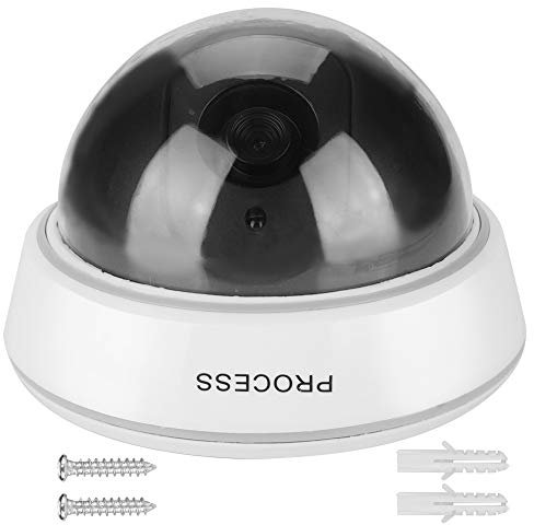 Caméra factice extérieure, Fausse caméra de sécurité factice, Moniteur simulé avec lumières Rouges Clignotantes IR simulées pour la Maison et Les Entreprises, supermarchés de sécurité,