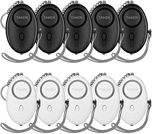 Personal Alarm for Women, 10Pcs 140dB Self Defense Keychain LED Light