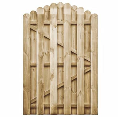Wakects Portail pour clôture de jardin en bois de pin à Arc, Panneau de grillage de jardin pour extérieur en bois 100 x 150 cm