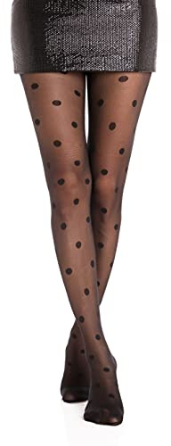 Gi&Gi Medias para Mujer con Lunares, Semitransparentes, 40 Den, Colores Variados, Rojo, Morado y Azul (FR/ES, Letras, S, M, Regular, Regular, Schwarz)