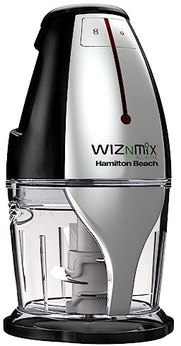 Hamilton Beach Wiz'n'Mix Food Processor, 400W All-in-One with 3 Attachments, 750ml Bowl, Juicer, 3D Multi-Blade, Quiet & Efficient, Dishwasher Safe, Black - HBWM23B