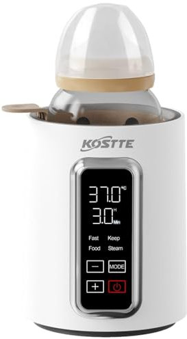 Flaschenwärmer Baby, KOSTTE Babyflaschenwärmer für schnelles und gleichmäßiges Erwärmen von Muttermilch oder Milchnahrung, Flaschenwärmer mit Temperaturregelung, Babykostwärmer mit LCD-Display