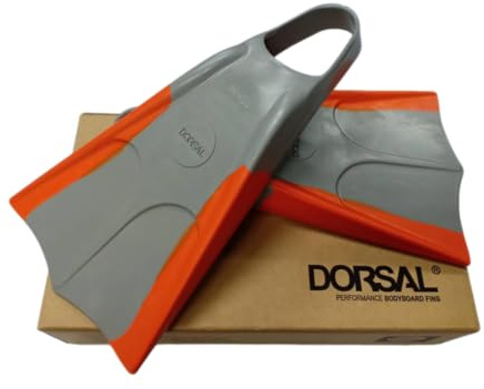DORSAL Bodyboard Floating Swimfins (Flippers) 5-6 Grey/Orange