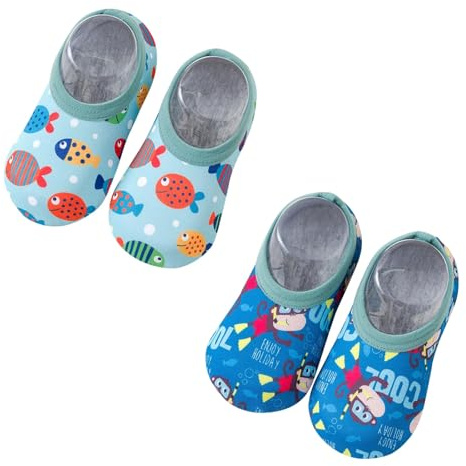 riou Zapatos de Agua para Niños y Niñas,Escarpines Piscina Niña Antideslizante Secado Rápido Calcetines de Natación Zapatillas de Piscina Descalzo Unisex Bebé Verano Playa Surf Calzado