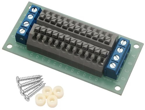 Stromverteiler W4x12 – Inkl. Montagematerial, bis 8 A belastbar, Gleich- & Wechselstrom, kompakter Verteiler mit Klemmleiste, polymerer Leiterplatte, robust & langlebig
