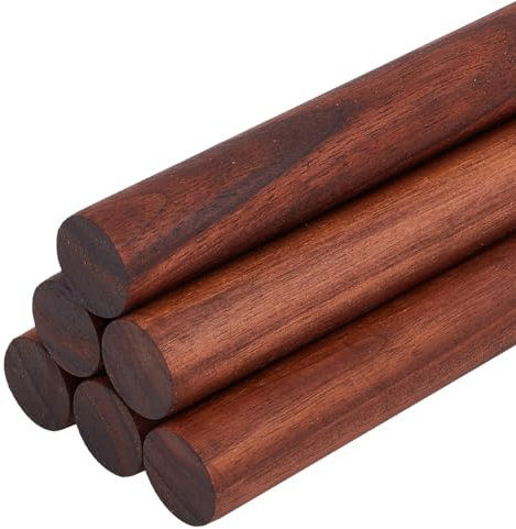 OLYCRAFT 6 Stück Walnuss-Dübelstäbe 20 mm Durchmesser Holzstäbe 200 mm Lang Unlackierte Runde Stäbe Holzschnitzblöcke Runde Holzstäbe Für Den Bau von Modellen DIY-Bastelbedarf