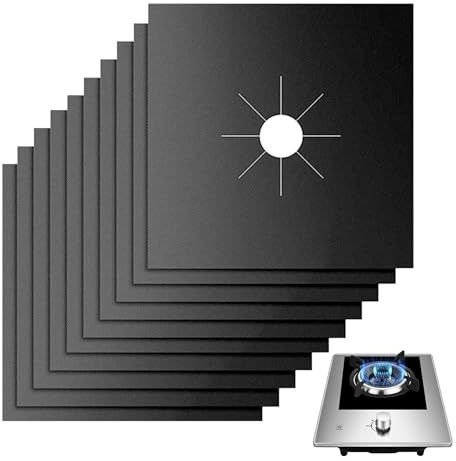 Lot de 10 protections pour cuisinière à gaz, 27 × 27 cm