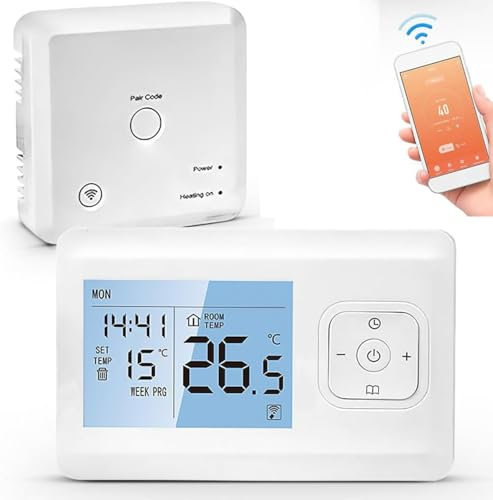 Générique Thermostat Connecté sans Fil, Intelligent WiFi avec Commande Vocale, Programmable pour Chaudiere Gaz et Contrôle à Distance