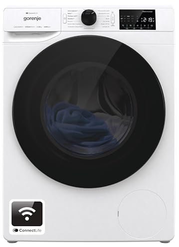 Gorenje WPNEI14A2TS Waschmachine mit Dampffunktion/ConnectLife / 10Kg / 1400 U/min / 15 Programme/Totaler AquaStop/WaveActive Trommel/ExtraHygiene/PowerWash/Schnell Waschgang/EEK: A-20%