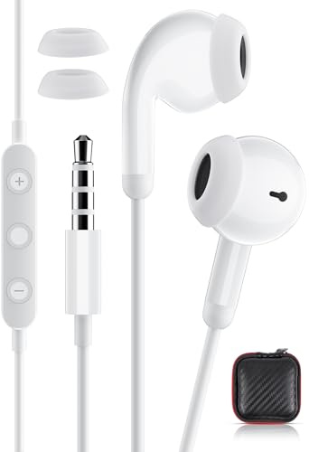 Kopfhörer mit Kabel in Ear kopfhörer Kabel Ohrhörer für Samsung A15 A25 A05s A14 A13,HiFi Stereo 3,5 mm Klinkenstecker Earbuds Headset Leichte Ohrhörer für Kindle Fire Moto g24 g84 Redmi 13 Note 13