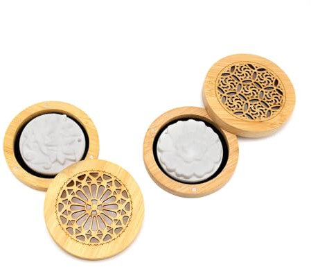 HSUYUN 2 Stück Duftstein Air Diffuser, Klein Hölzerner Ornament für Wohnzimmer, Bad, Schlafzimmer