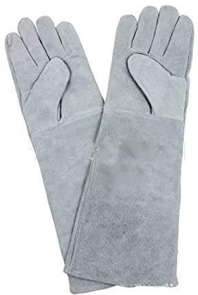 OUTFYT Sécurité de soudage long gants Soudeurs en cuir divisé en cuir divisé de cuisine Panneuse à chaleur à la chaleur résistante à la chaleur un barbecue Gants,Protection supérieure