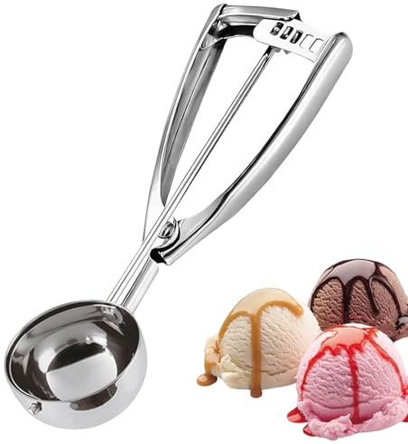 IEBTAWN 1 Pezzo Paletta Per Gelato,Porzionatore Gelato, 4Cm,Materiale In Acciaio Inossidabile Di Alta Qualità 304, Perfetto Per Gelato, Palline Di Melone, Polpette, Torte, Impasto Per Biscotti E Riso