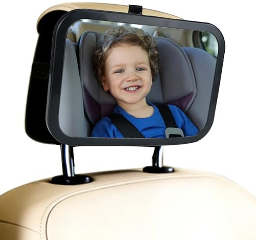 Espejo para el asiento trasero del coche, espejo para el asiento trasero, giro flexible de 360 grados, imagen reflejada nítida, irrompible, para niños pequeños