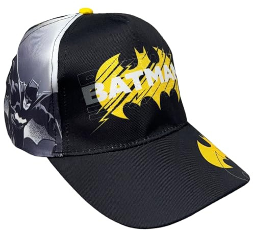 CARTOON Batman-keps för barn med visir 100% polyester med kardborrförslutning och solskydd UPF 30+ Perfekt superhjältepresent