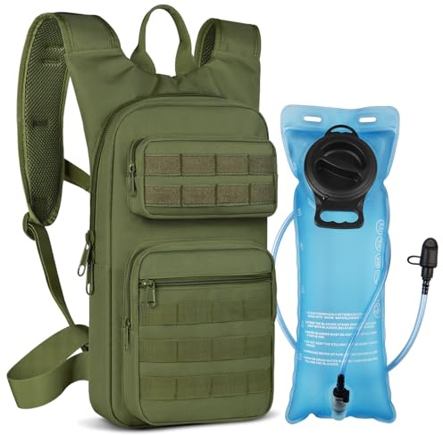 Wiserset Mochila de hidratación con burbuja de poliuretano termoplástico de 3 litros, mochila táctica Molle para hombre y mujer, ligera y duradera, mochila de hidratación para senderismo, ciclismo