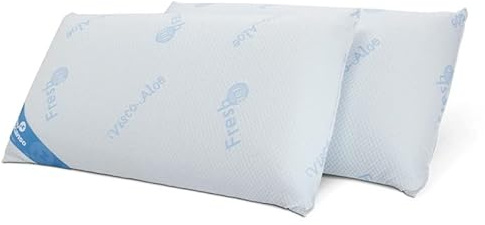 Don Descanso Pack 2 Almohadas Gel Fresh con Copos 100% Viscoelásticos, 70cm, Firmeza Media, Ergonómicas, Adaptables, Termoreguladora, Transpirables, Tejido Strech. Fabricadas en España