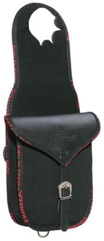 PIONEER Pferdesatteltaschen - Satteltasche aus Leder und Stoff für den Reitsport - Ideal für Trekking und Ausritte - Design für die Vorderseite - Strapazierfähig und Bequem - Schwarz