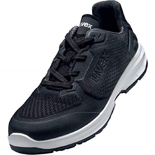 Uvex 1 Sport NC Arbeitsschuhe - Sicherheitsschuhe O1 FO SRC ESD - Schwarz/Weiß, Größe:44