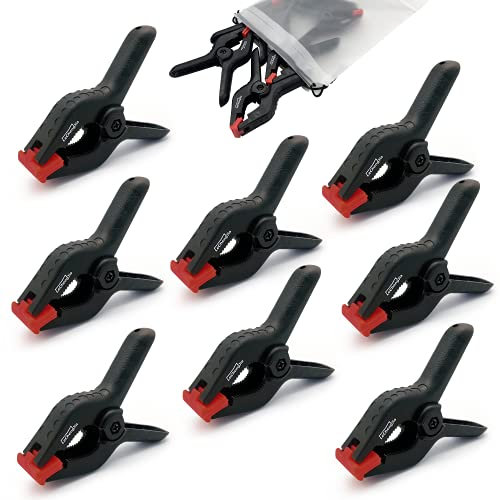 8 Pcs Abrazaderas De Resorte Nylon, 3.5 Pulgadas Pinzas De Clips, Abrazaderas De SujecióN Con Resorte MandíBulas Giratorias,Con Amplia Apertura De Mordaza, Para Fondo De FotografíA, CarpinteríA