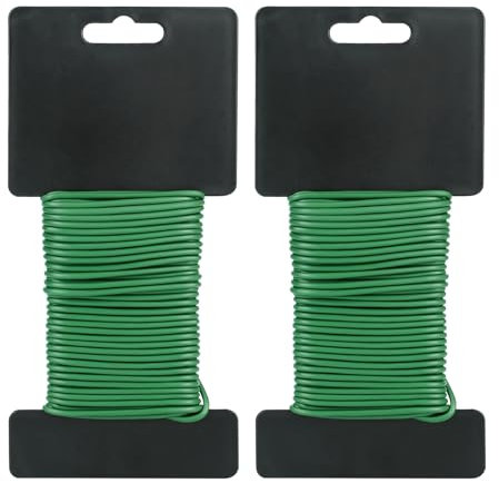 KINGLAKE 2.5mm Fil de Jardin, 2 Pièces 10M Fil de Jardin,Liens de Jardinage pour Plantes,Attache Plantes Souple