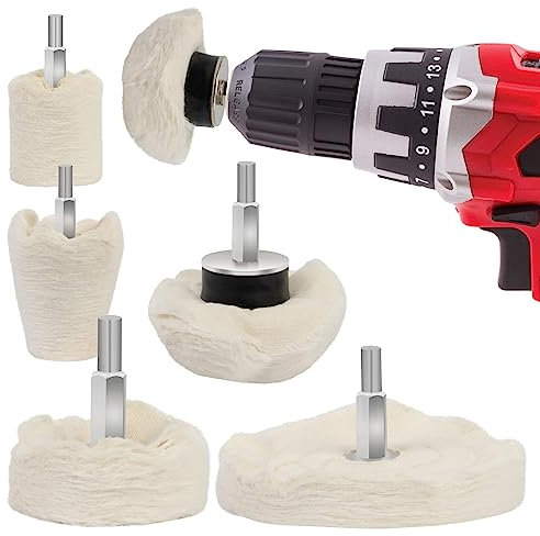 GADLANE Polierscheiben für Bohrmaschine 6pcs - Polieraufsatz Akkuschrauber, Polieraufsatz Bohrmaschine für Metall, Aluminium, Edelstahl, Chrom, Glas und DIY-Projekte - 6 STÜCK